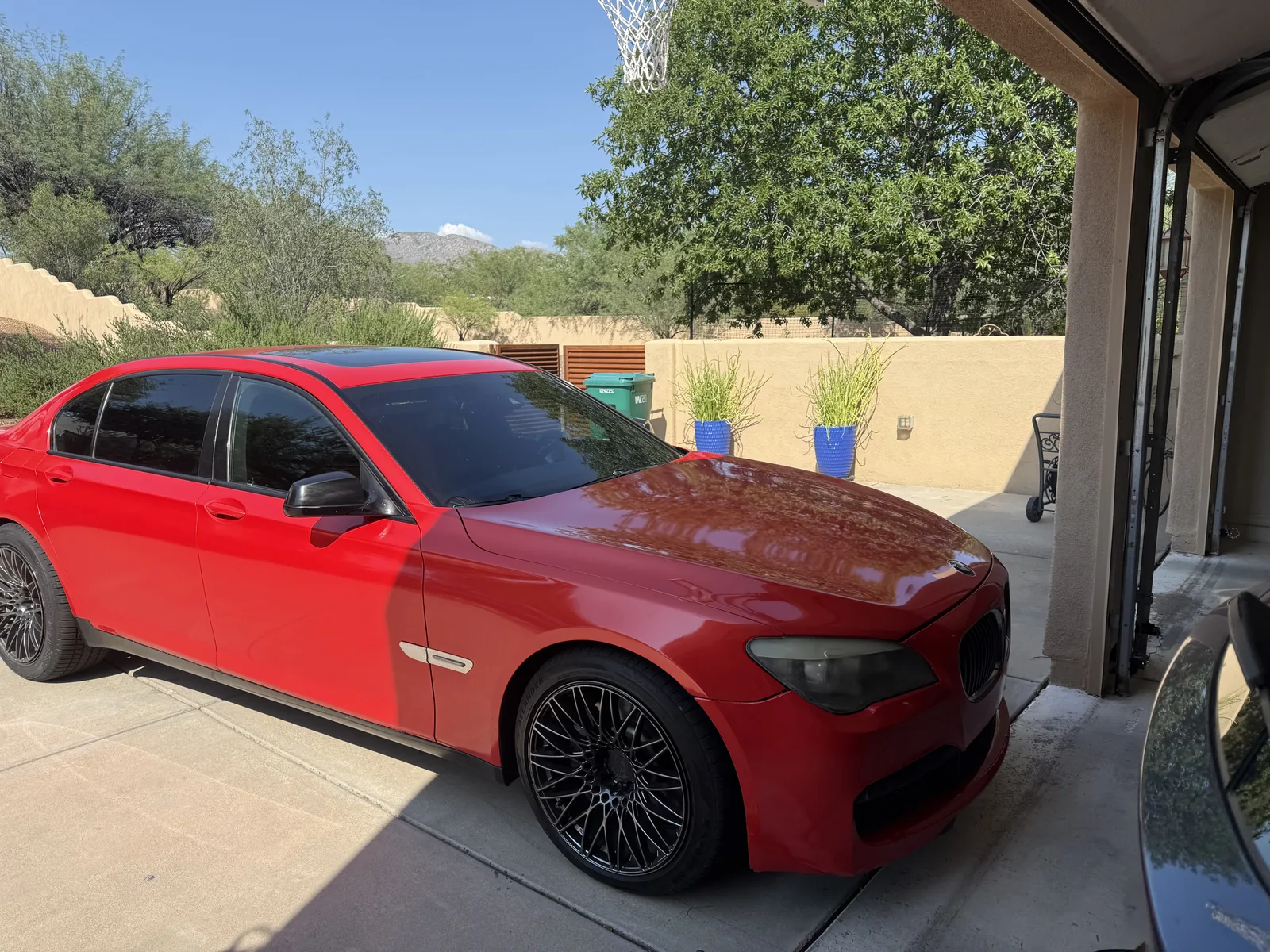 BMW 750Li black to red color change wrap