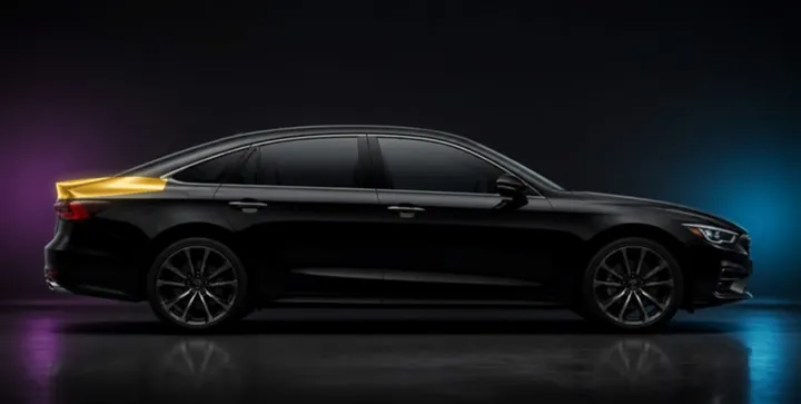 Sedan with the trunk highlighted: about 5 ft x 10 ft of vinyl